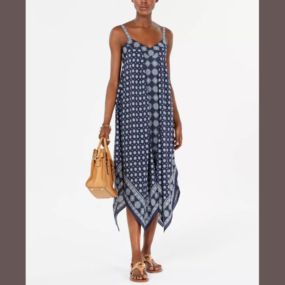 MICHAEL KORS Handkerchief-Hem Slip Dress Size: S